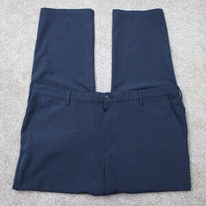 Greg Norman Pants Mens 40x30 Blue Golf Flat Front Polyester Stretch Straight Leg
